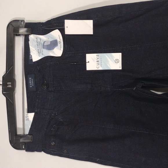 NWT Curve Appeal High Rise Wide Leg Twilight Wide Cuff Jeans Women Size 2/26 - Picture 3 of 11